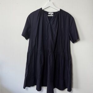 COS Women's cotton Navy Blue Puff  Dress - 4